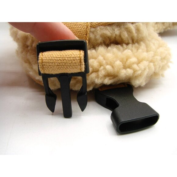 Canvas Tan Fleece Lined Trapper Bomber Hat Earflap Quilted Outdoor Snap Closure - Picture 7 of 9